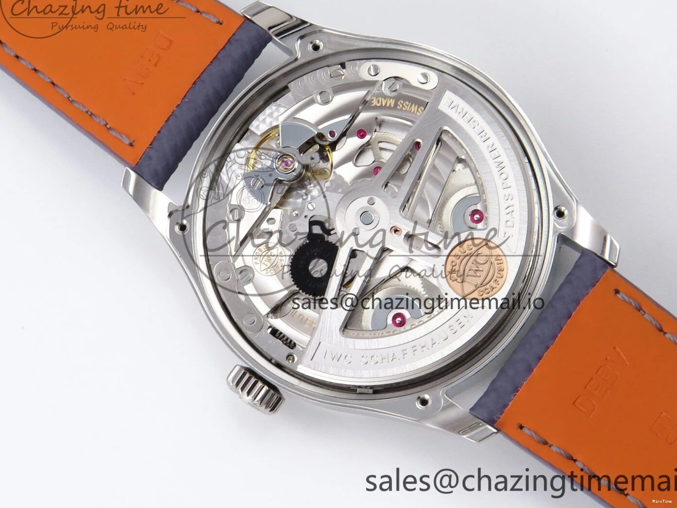 MIROTIME 0601 Lightweight Portugieser Automatic SS IW501708 APSF 1:1 Best Edition Light Blue Dial on Gray Leather Strap A 7012